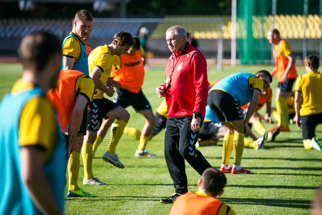 Lietuvos nacionalinės futbolo rinktinės treniruotė Kaune