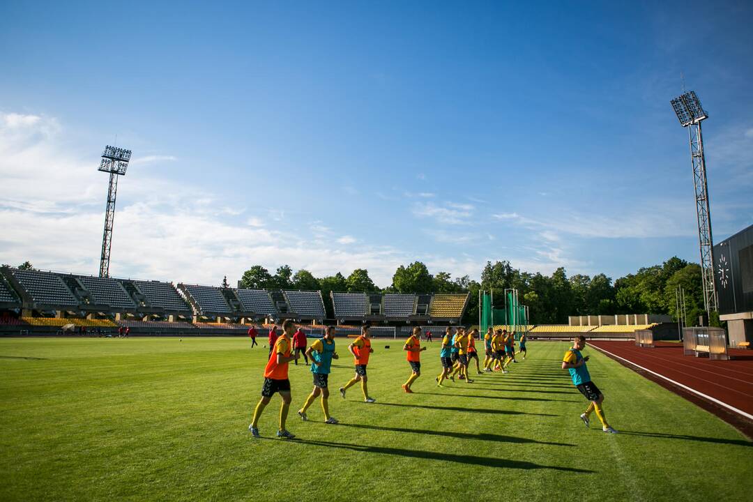 Lietuvos nacionalinės futbolo rinktinės treniruotė Kaune