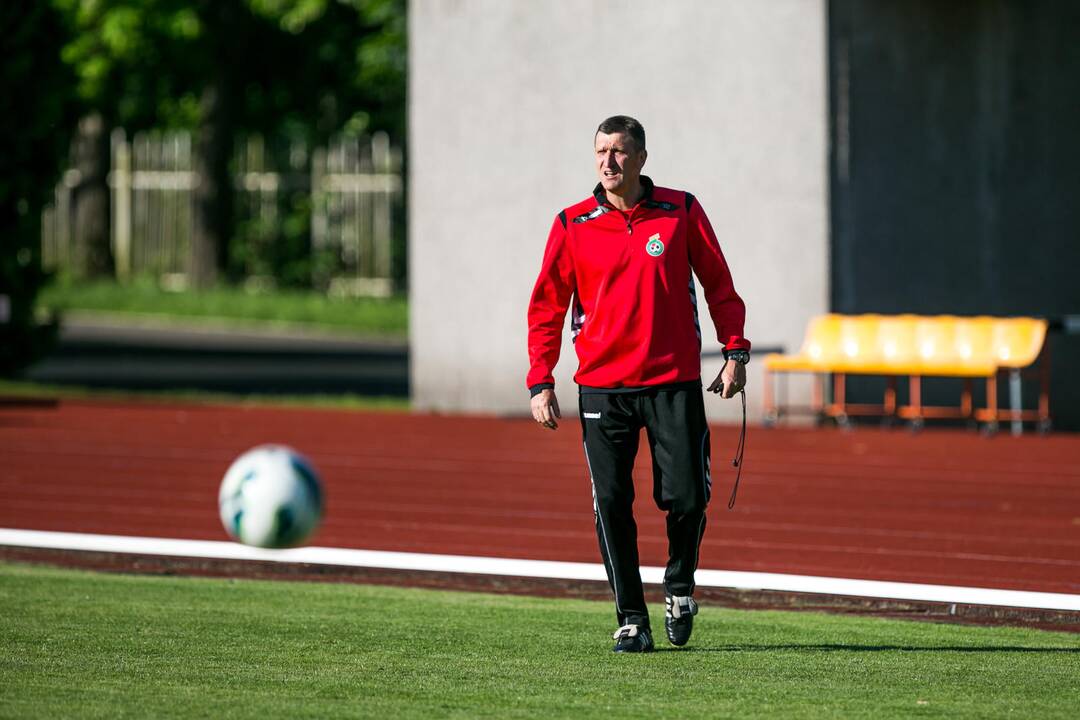 Lietuvos nacionalinės futbolo rinktinės treniruotė Kaune