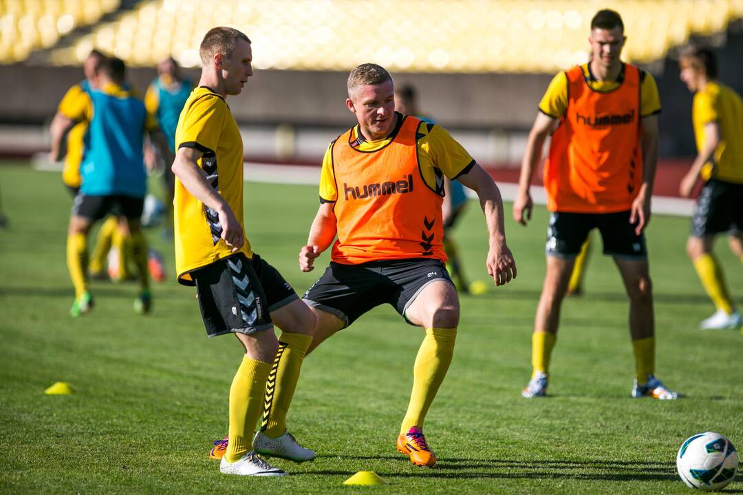 Lietuvos nacionalinės futbolo rinktinės treniruotė Kaune