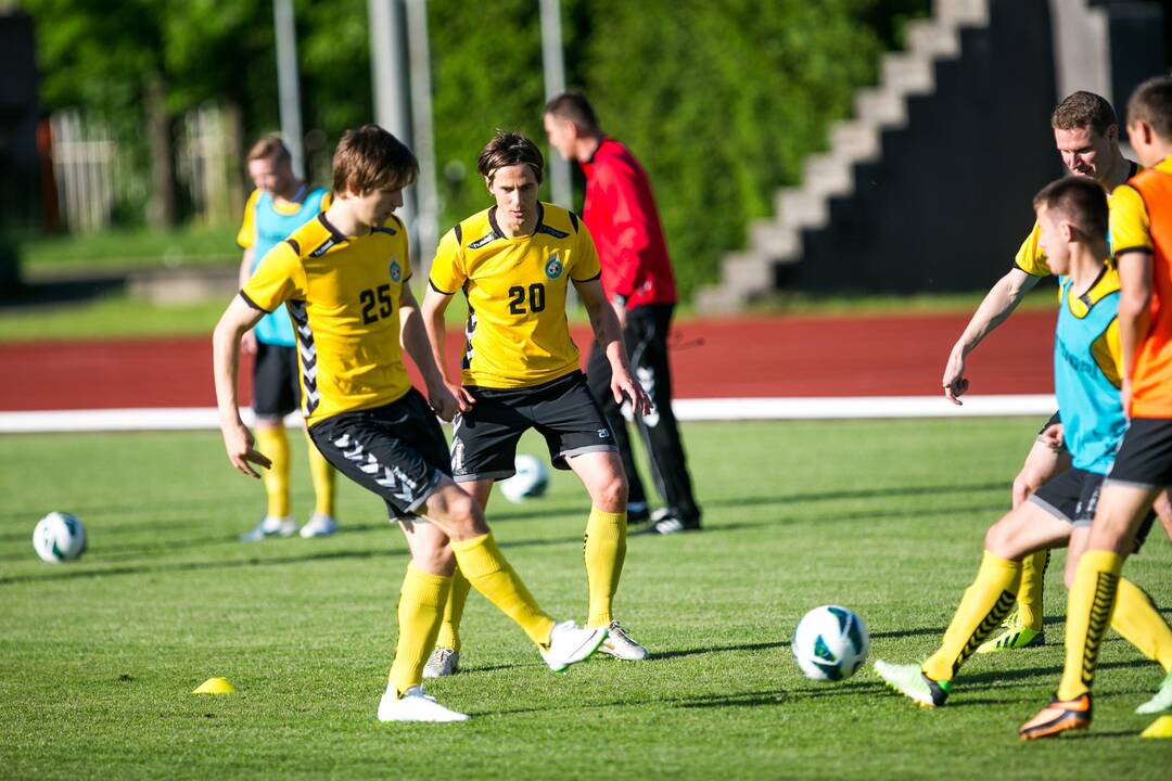 Lietuvos nacionalinės futbolo rinktinės treniruotė Kaune