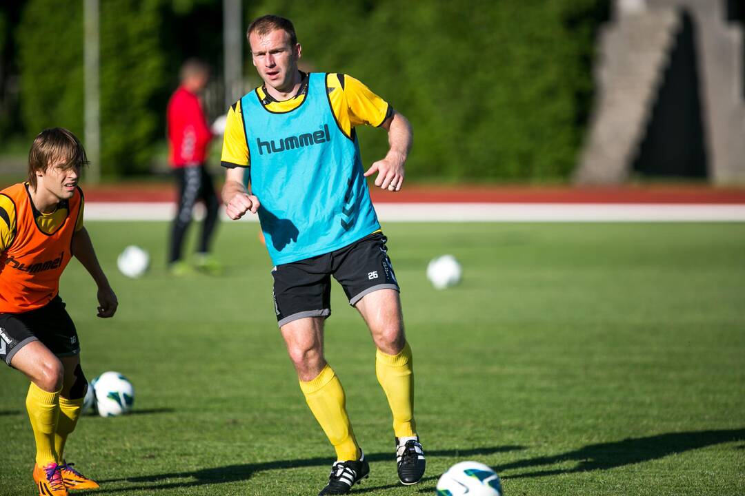 Lietuvos nacionalinės futbolo rinktinės treniruotė Kaune