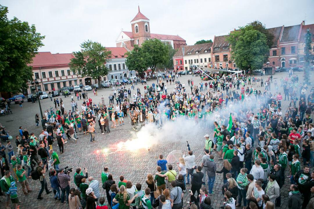 Žalgiriečių sutikimas Kauno Rotušėje