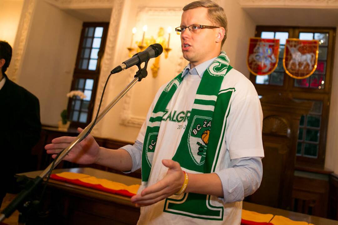 Žalgiriečių sutikimas Kauno Rotušėje