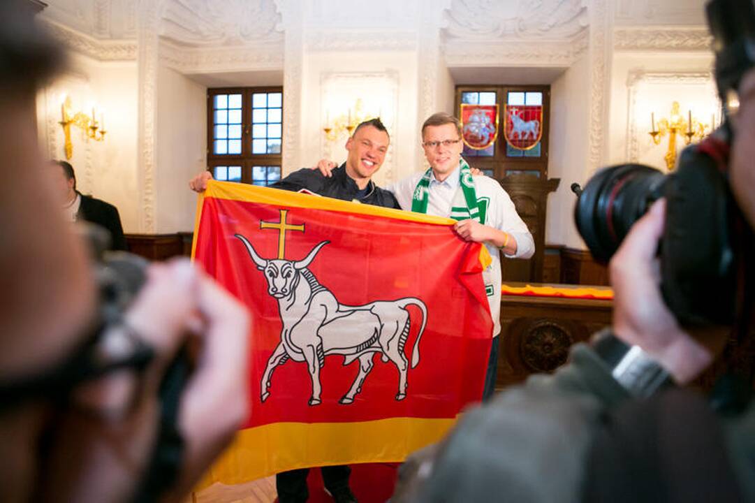 Žalgiriečių sutikimas Kauno Rotušėje