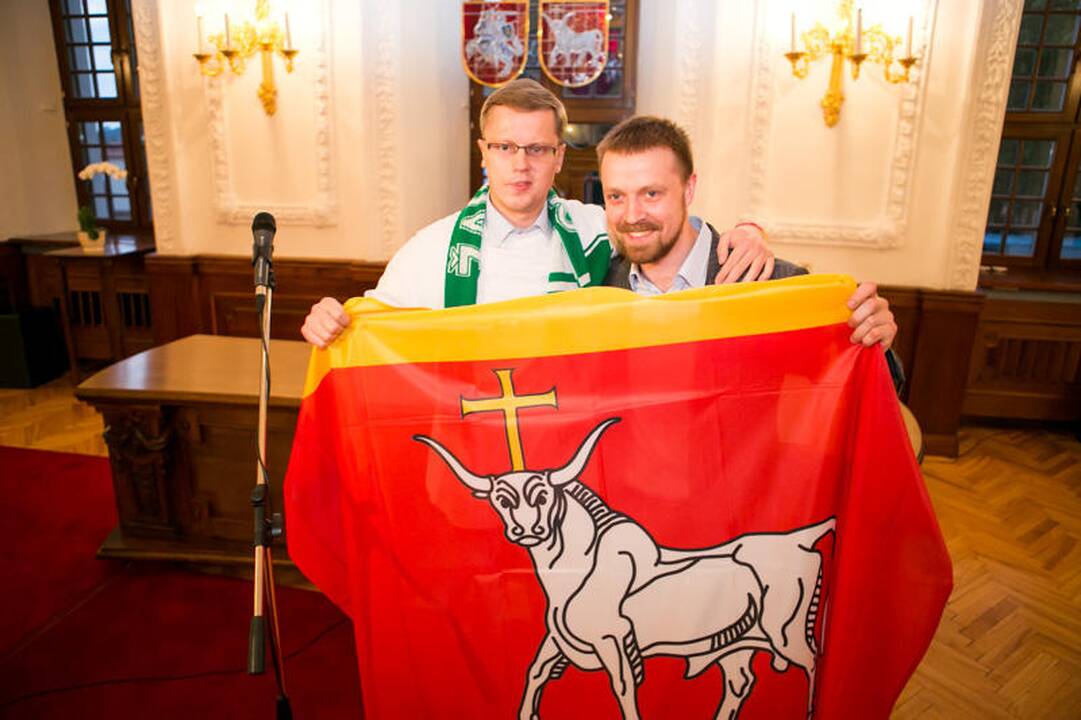Žalgiriečių sutikimas Kauno Rotušėje