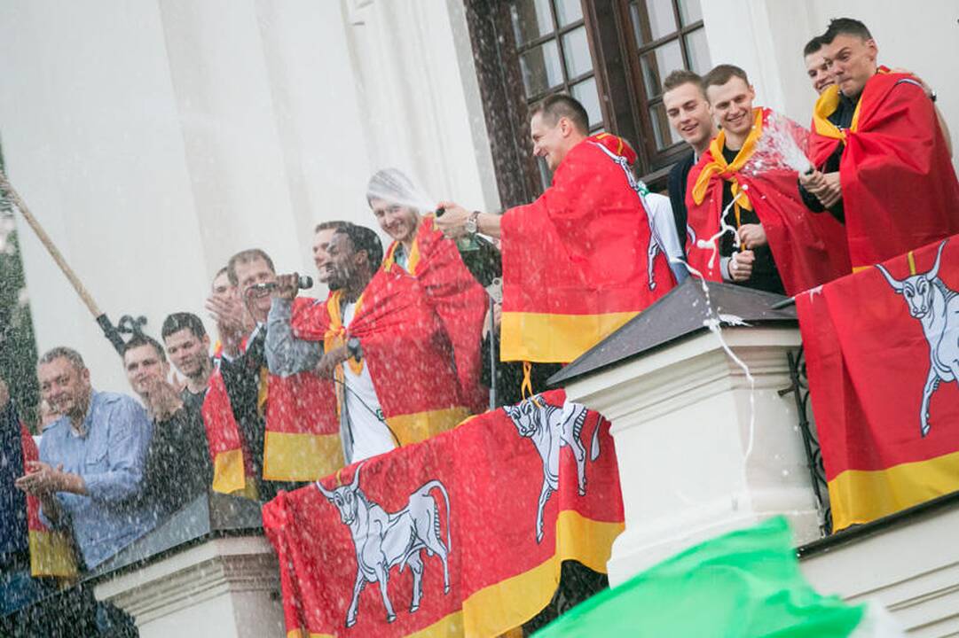 Žalgiriečių sutikimas Kauno Rotušėje