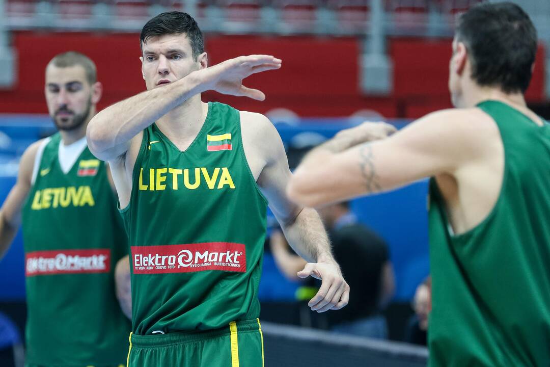 Lietuvos rinktinės treniruotė prieš mačą su Makedonais