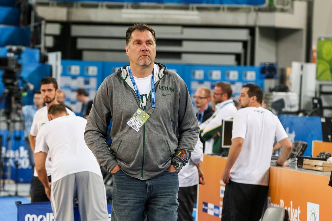 Pirmoji Lietuvos rinktinės treniruotė Liublijanoje