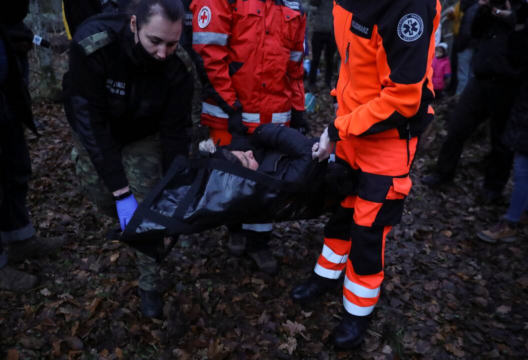 Migrantų naktis Baltarusijos-Lenkijos pasienyje