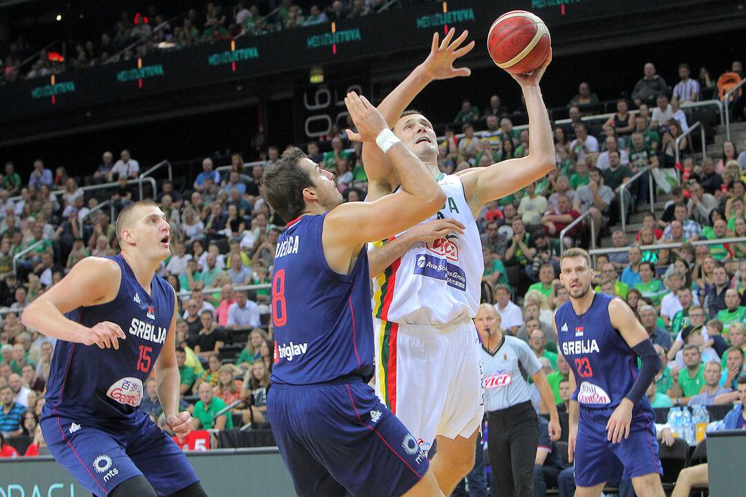 Krepšinis. Lietuva – Serbija 91:95