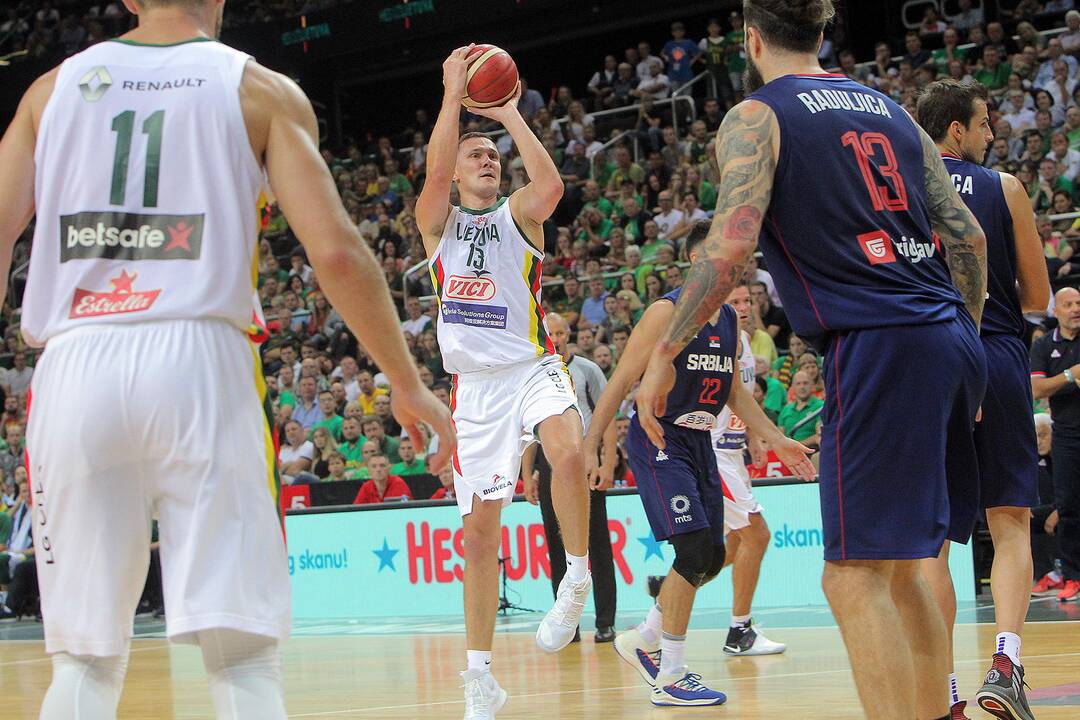 Krepšinis. Lietuva – Serbija 91:95