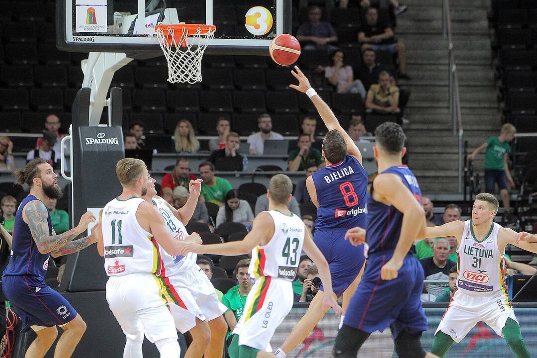 Krepšinis. Lietuva – Serbija 91:95