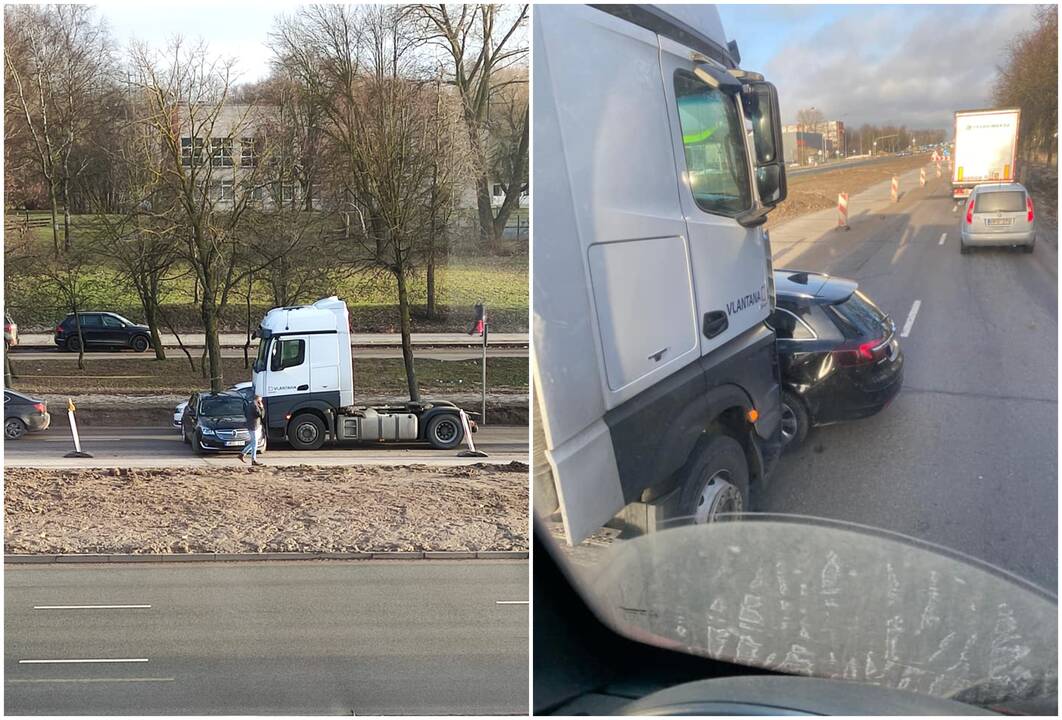 Baltijos prospekte – lengvojo ir sunkiasvorio automobilių avarija