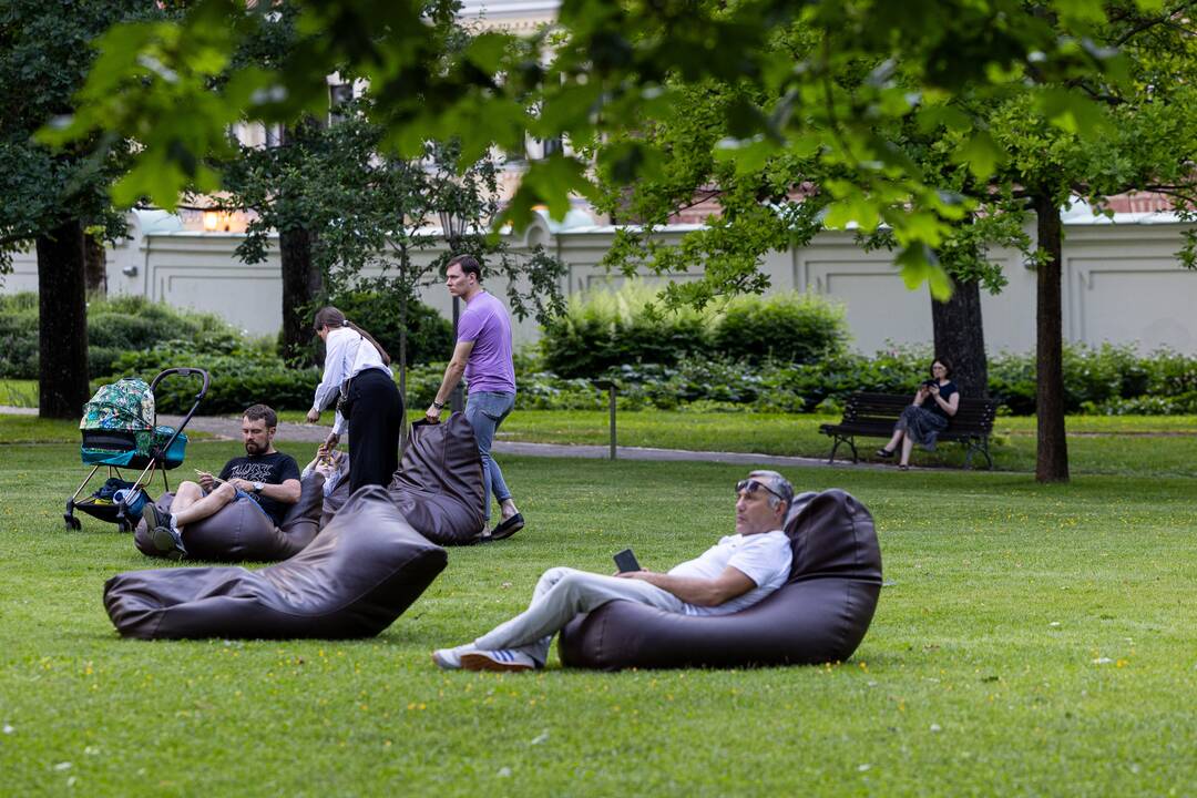 Prezidento rinkimų rezultatų stebėjimas Prezidentūros kieme