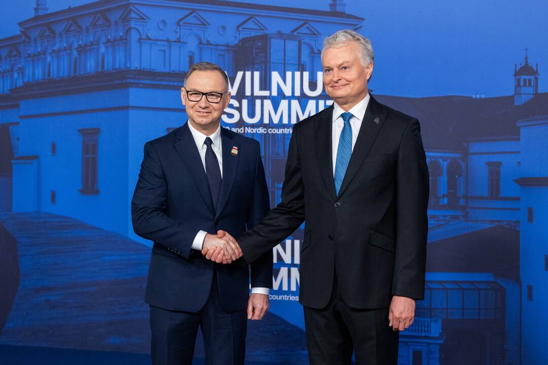 Andrzejus Duda (kairėje) ir Gitanas Nausėda