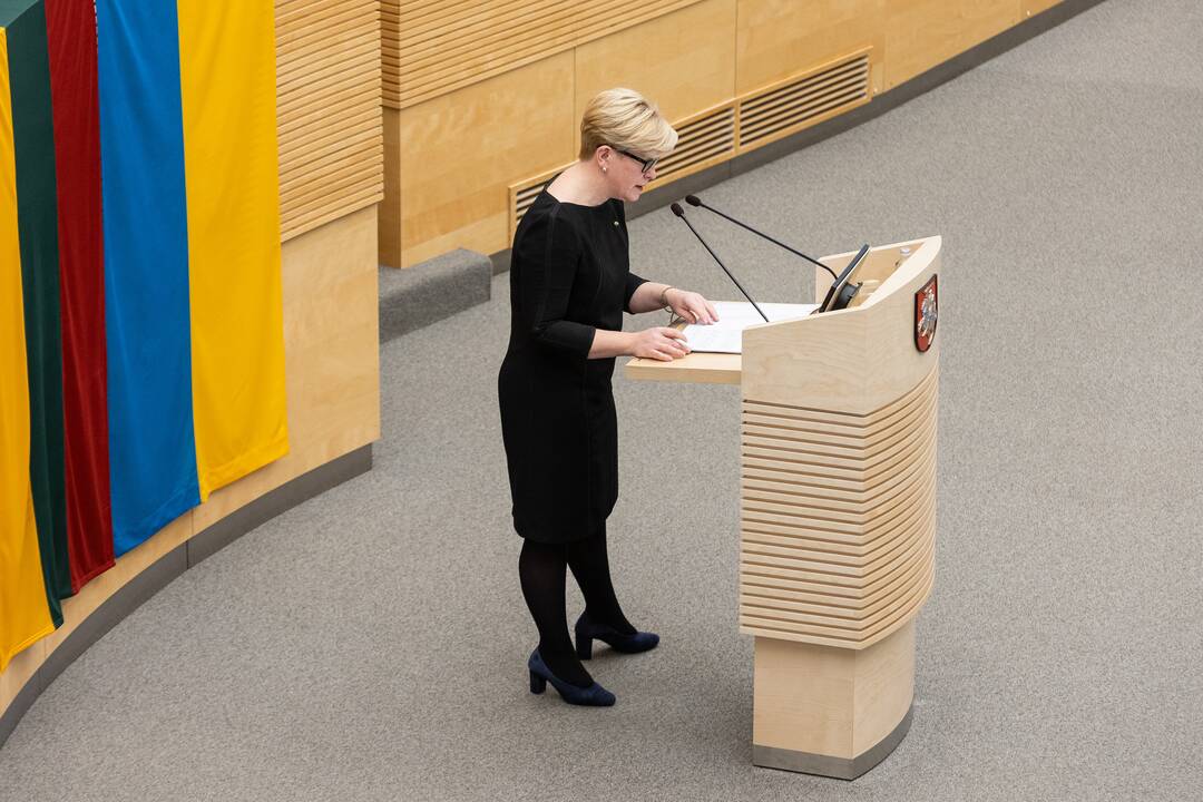 Seime premjerė pristatė praėjusių metų Vyriausybės veiklos ataskaitą