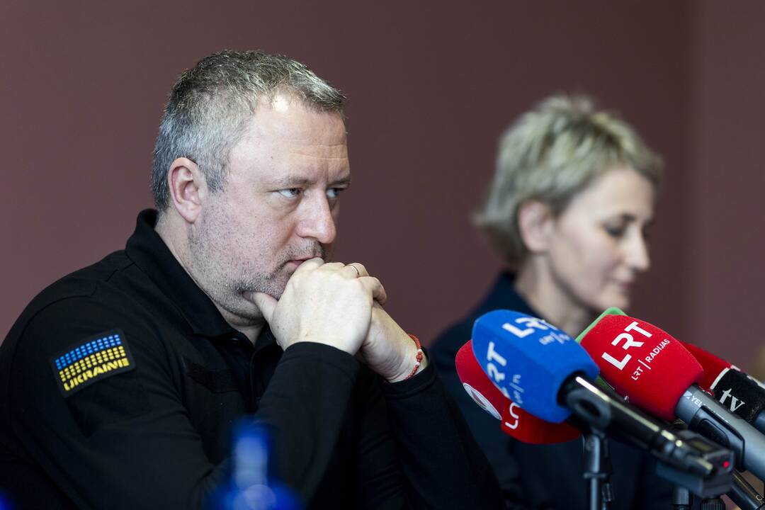 N. Grunskienės, A. Kostin ir  K. Polite spaudos konferencija
