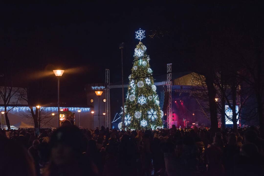 Tauragėje įžiebta Kalėdų eglė