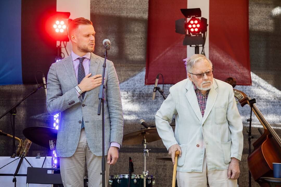Gabrielius Landsbergis (kairėje) ir Vytautas Landsbergis