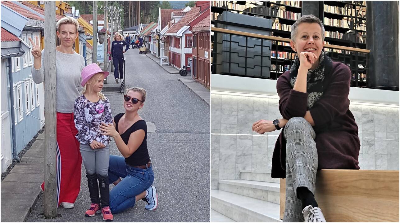 R. Petrošiūtė su dukromis (kairėje) ir R. Mataitytė