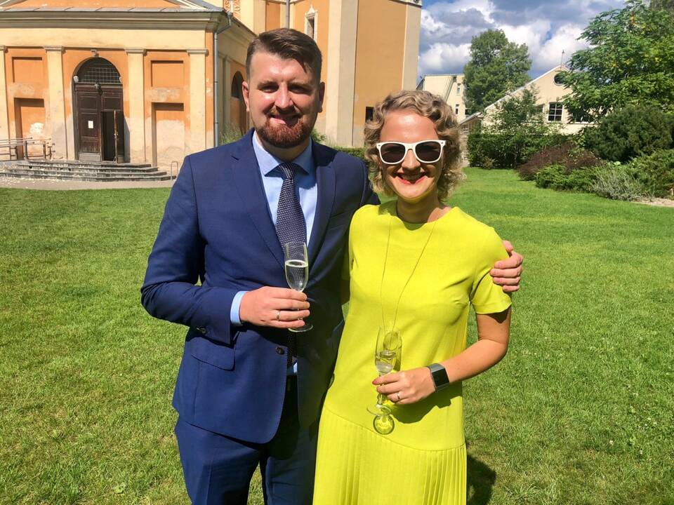 Aušrinė Armonaitė su vyru Edgaru
