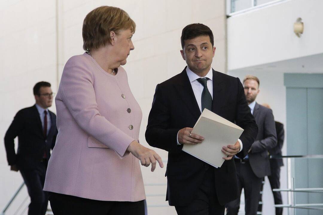 Angela Merkel ir Volodymyras Zelenskis