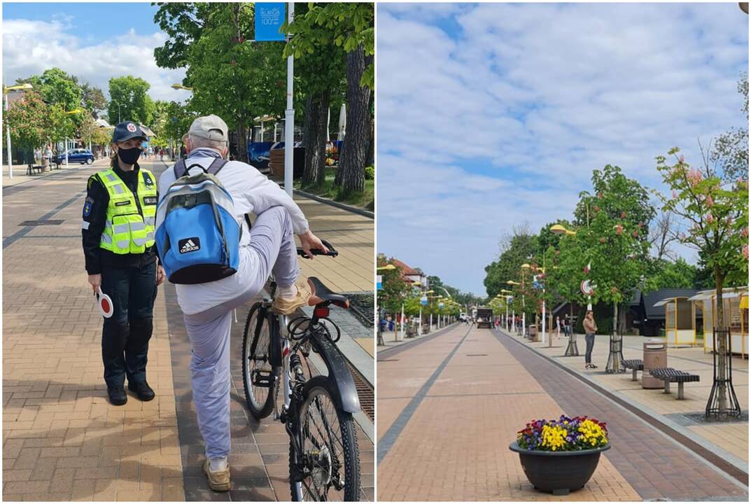 Sezonas: pajūrio kurortuose policijai rūpesčių kelia draudžiamųjų ženklų nepaisantys dviratininkai ir vagišiai, kurie negrąžina nuomotų dviračių.