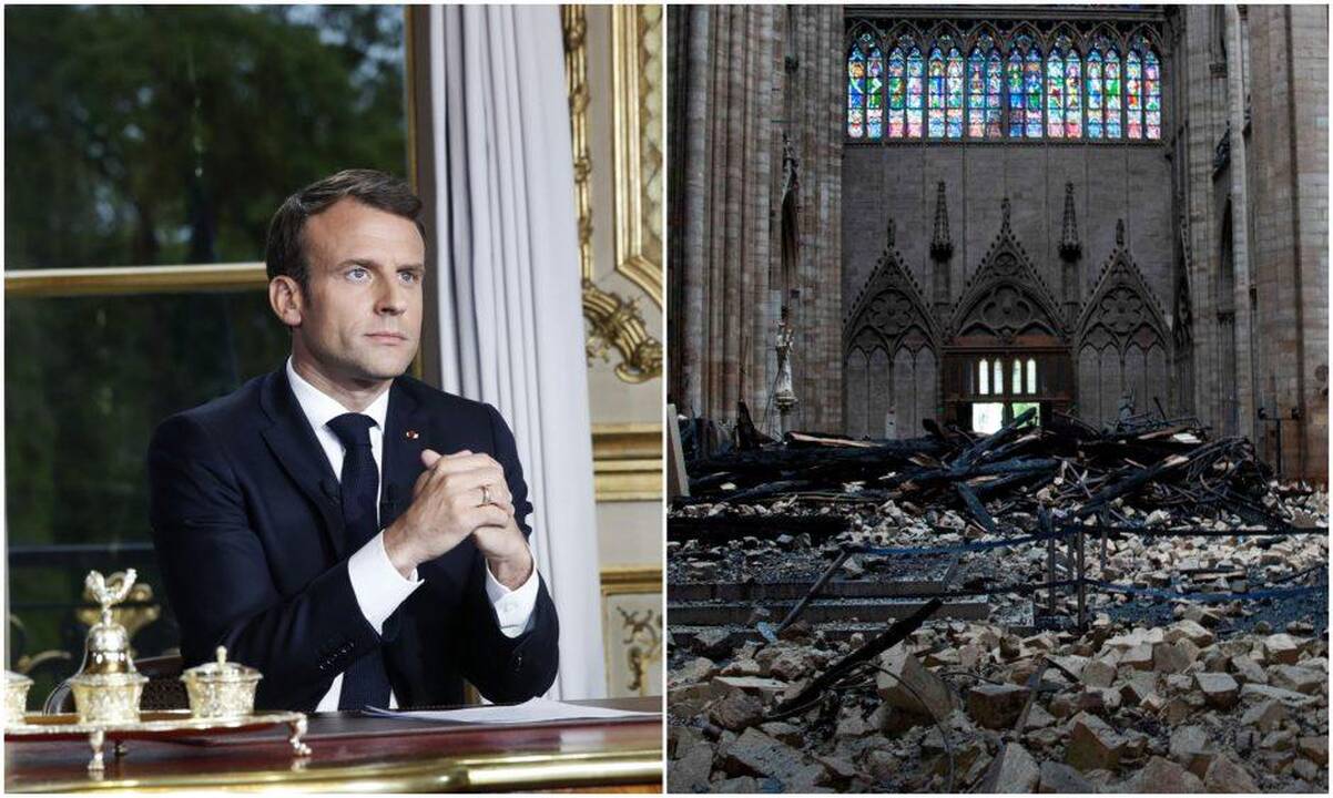 Po gaisro Paryžiaus Dievo Motinos katedroje ūgtelėjo E. Macrono reitingas