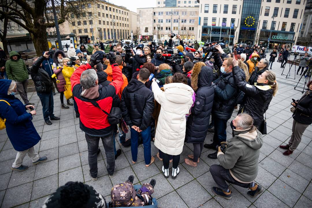 Protestas Vilniuje prieš galimybių pasą vaikams