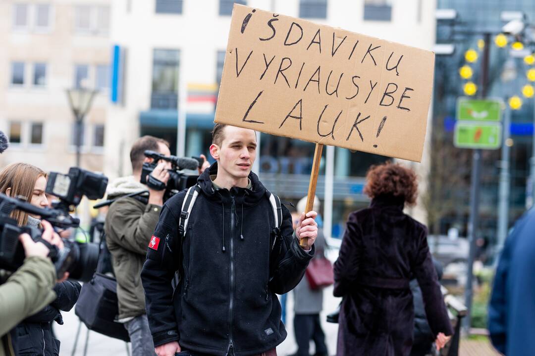 Protestas Vilniuje prieš galimybių pasą vaikams