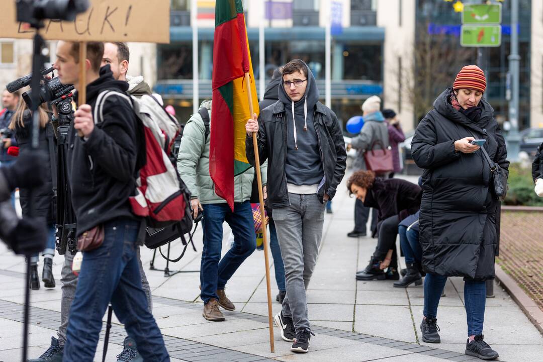 Protestas Vilniuje prieš galimybių pasą vaikams