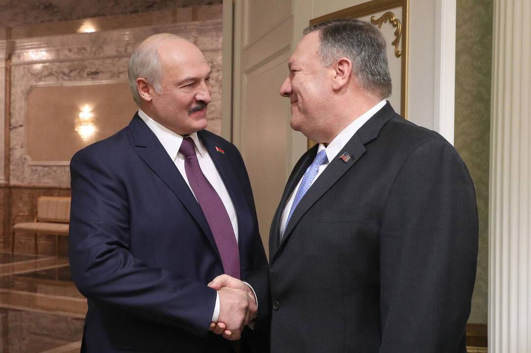Aleksandras Lukašenka ir Mike'as Pompeo