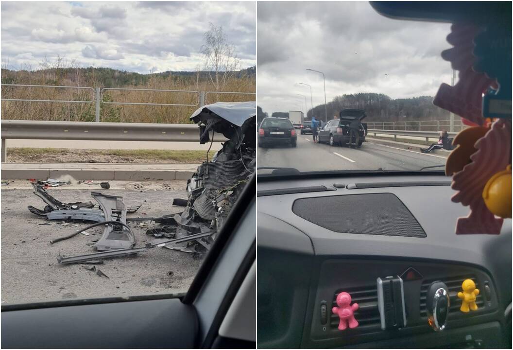 Judrioje sostinės gatvėje – dviejų automobilių avarija: prireikė medikų