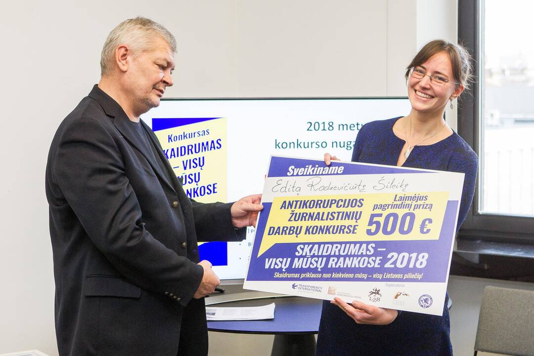 Žurnalistinių darbų konkurso „Skaidrumas – visų mūsų rankose 2018“ apdovanojimai