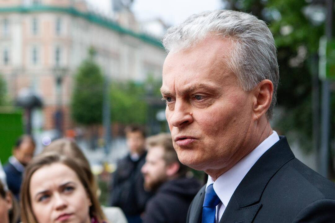 G. Nausėdos spaudos konferencija V. Kudirkos aikštėje
