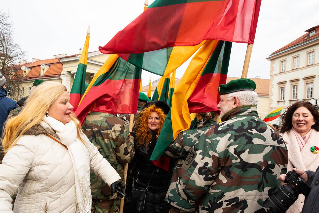 Trijų Baltijos valstybių vėliavų pakėlimo ceremonija S. Daukanto aikštėje