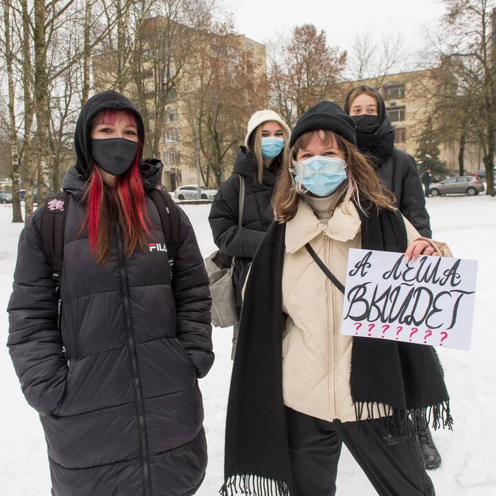 Po A. Navalno sulaikymo – piketas prie Rusijos ambasados Vilniuje