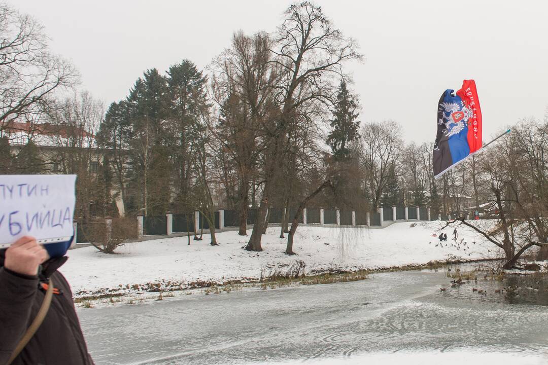 Po A. Navalno sulaikymo – piketas prie Rusijos ambasados Vilniuje