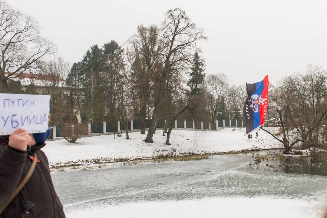 Po A. Navalno sulaikymo – piketas prie Rusijos ambasados Vilniuje