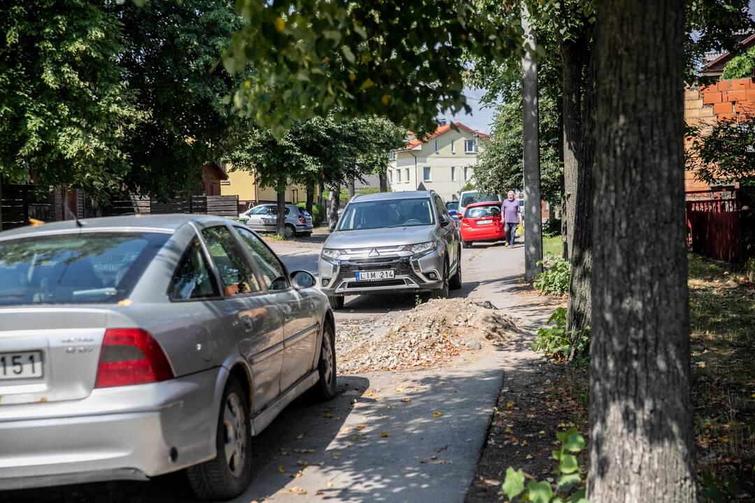 Veltui: gyventojai stebisi, kad gatvėje jau keli mėnesiai išrikiuota technika stovi be darbo.