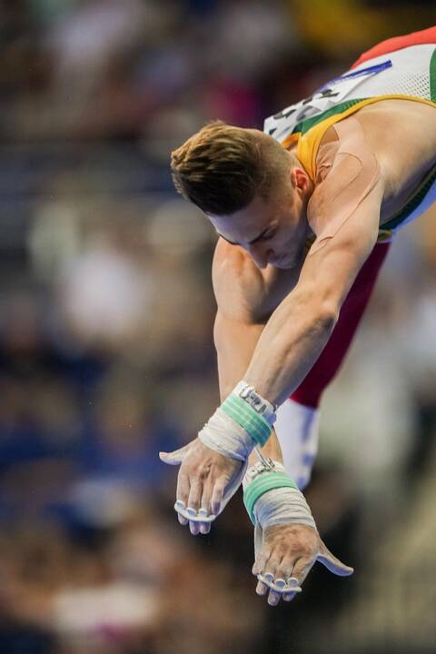 Gimnastas R.Tvorogalas Europos žaidynėse iškovojo auksą
