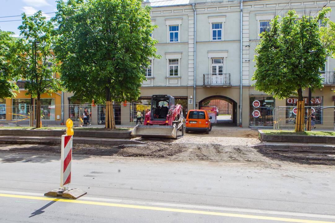 Kelio darbai vienoje pagrindinių Kauno sankryžų