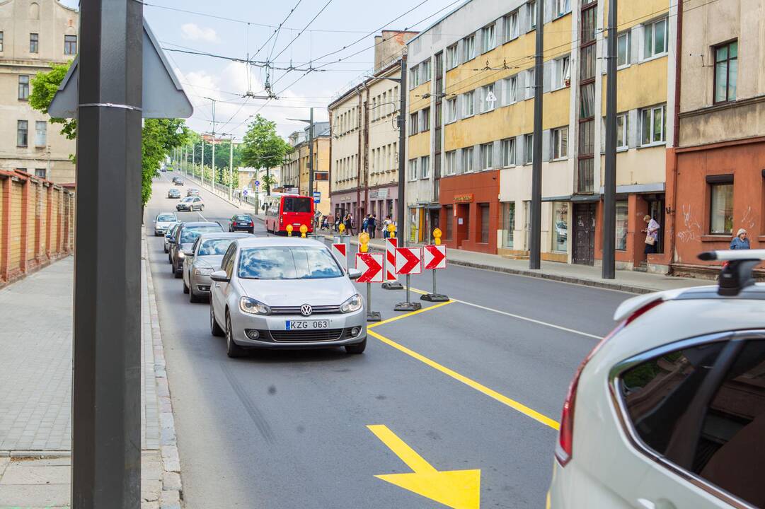 Kelio darbai vienoje pagrindinių Kauno sankryžų