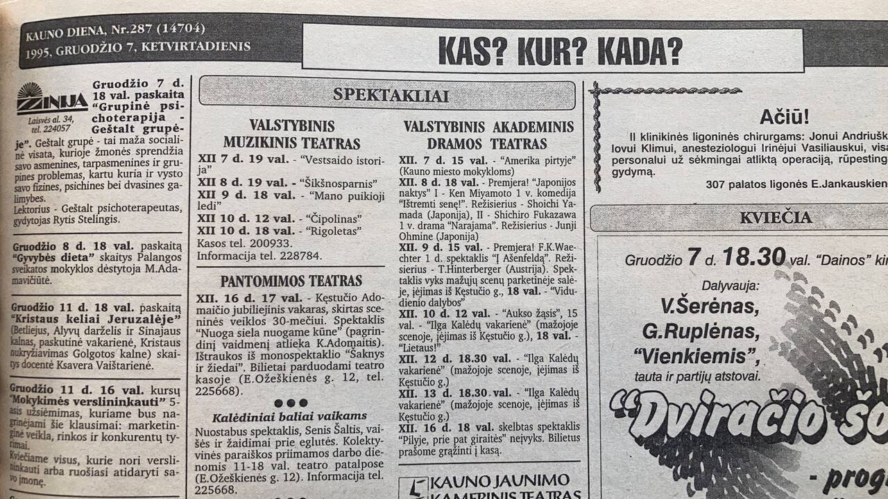 Liudininkas: teatro senbuvis neprisiriša prie praeities ir su malonumu stebi, kaip keičiasi teatras.