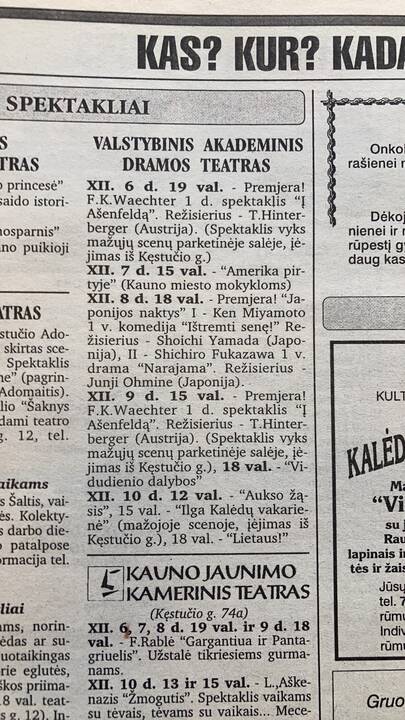 Liudininkas: teatro senbuvis neprisiriša prie praeities ir su malonumu stebi, kaip keičiasi teatras.