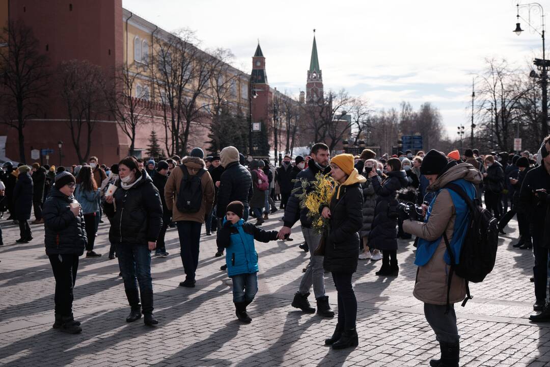 Rusijoje – protestai prieš karą Ukrainoje