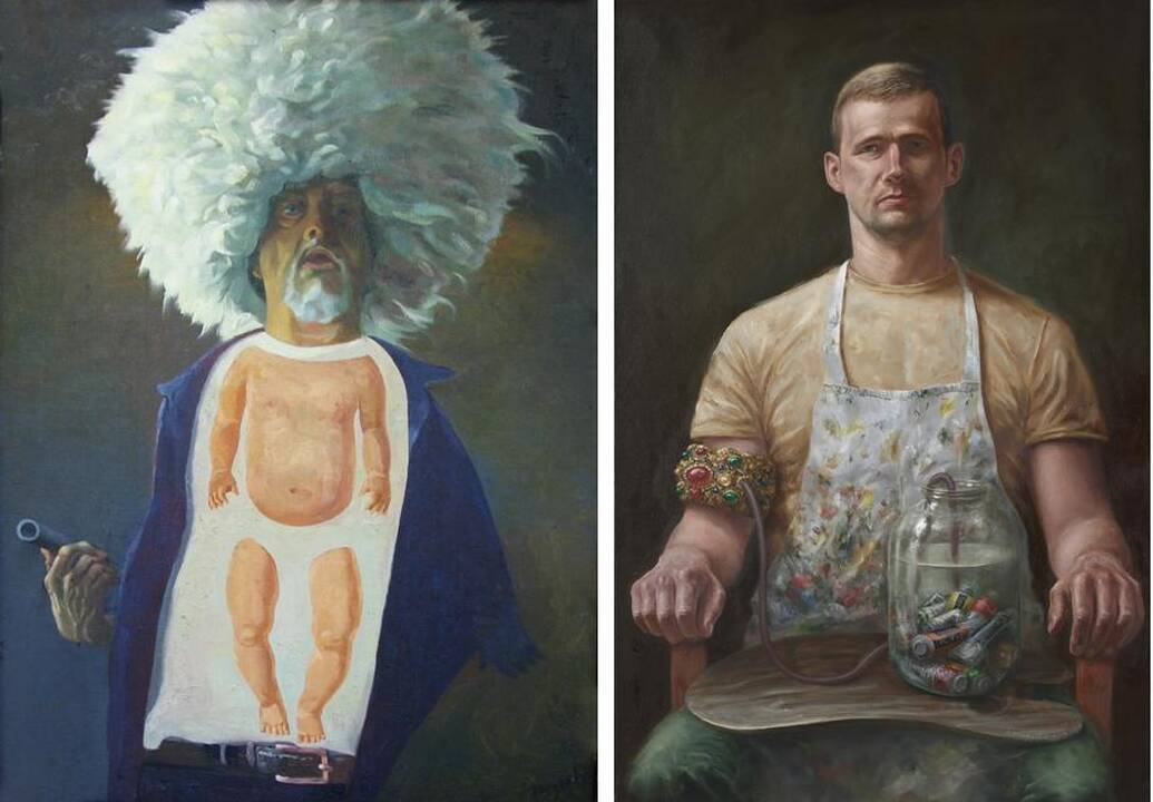 Dailininkų J.Vosyliaus ir A.Eidukaičio autoportretai.