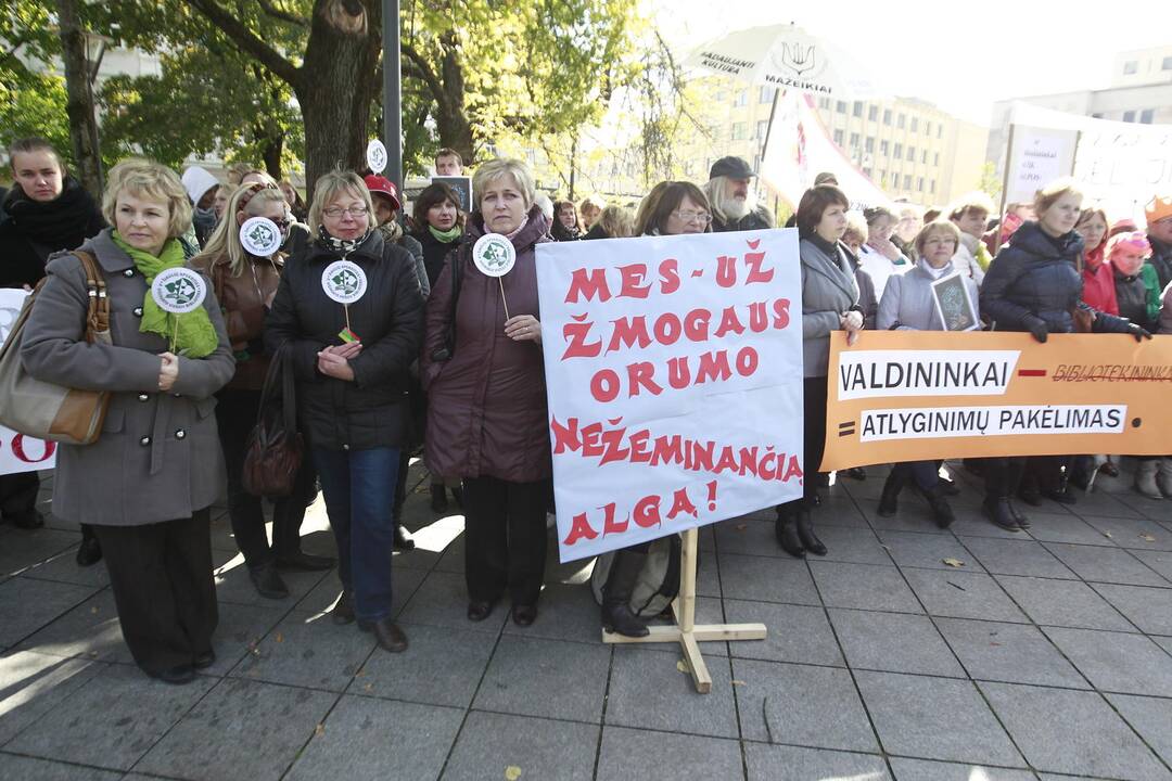 Kultūros darbuotojų streikas prie vyriausybės