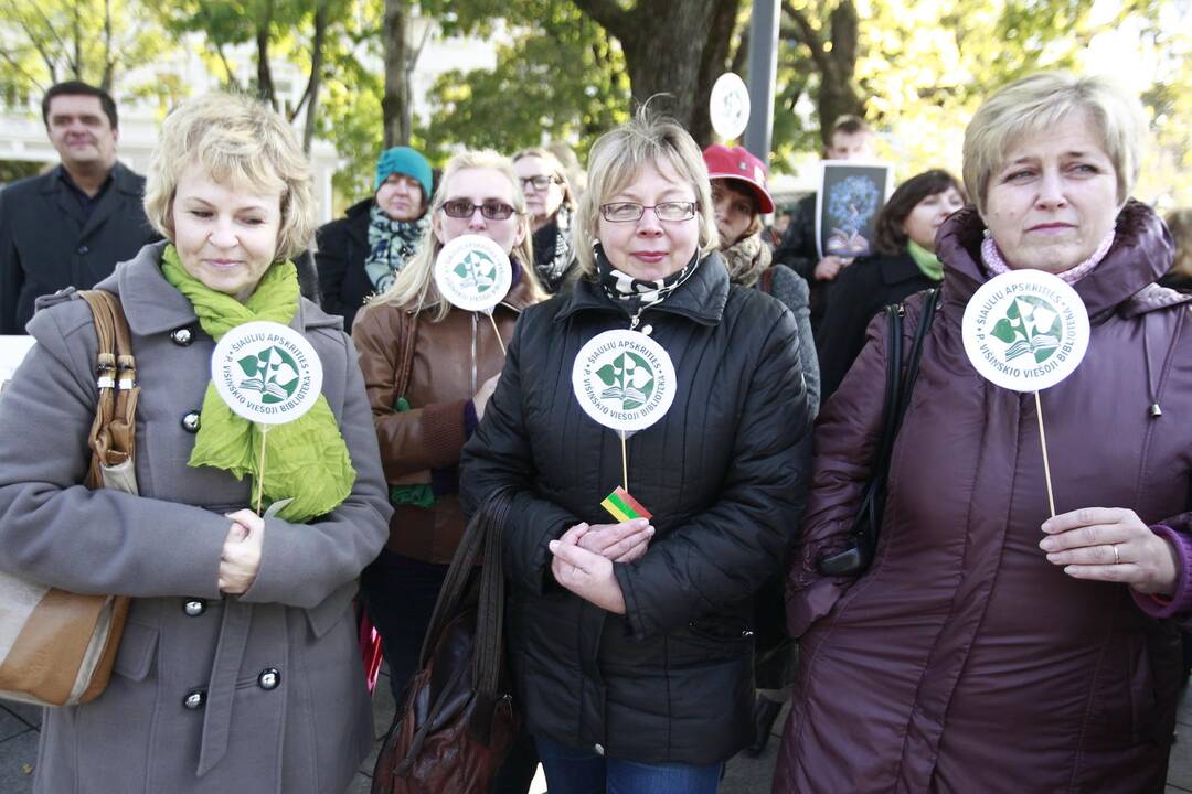 Kultūros darbuotojų streikas prie vyriausybės